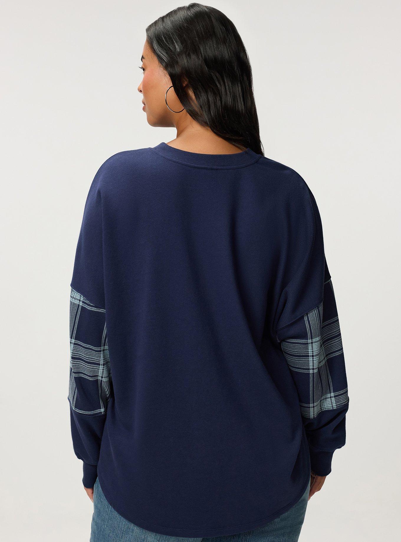 French Terry Contrast Sweatshirt, MEDIEVAL BLUE, alternate