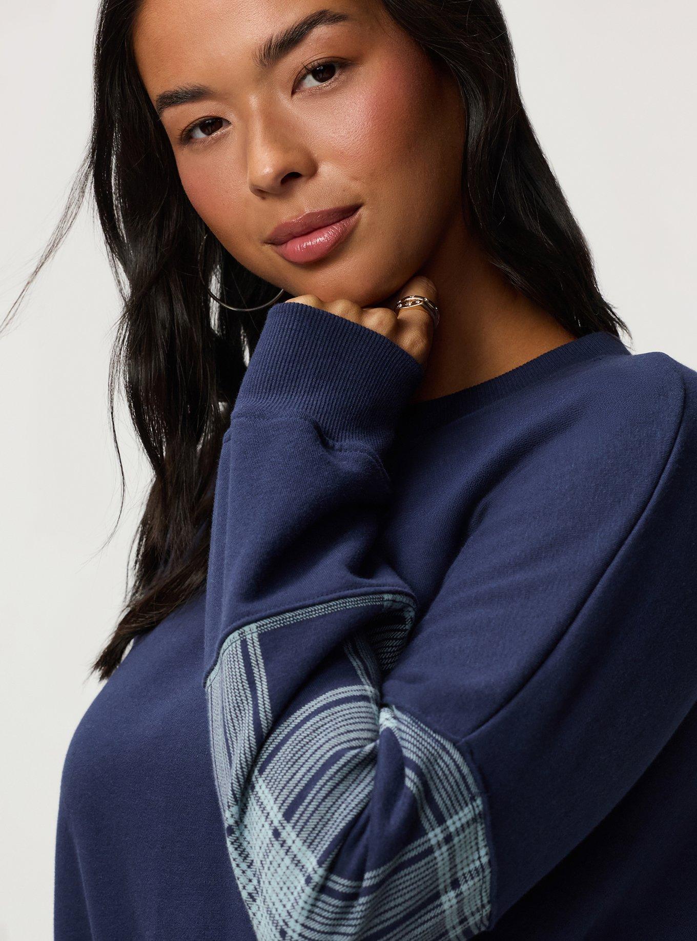 French Terry Contrast Sweatshirt, MEDIEVAL BLUE, alternate