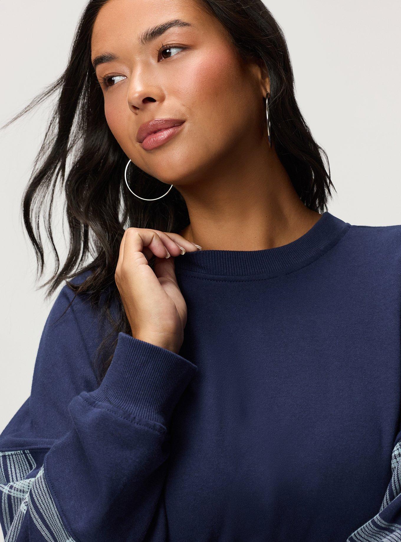 French Terry Contrast Sweatshirt, MEDIEVAL BLUE, alternate