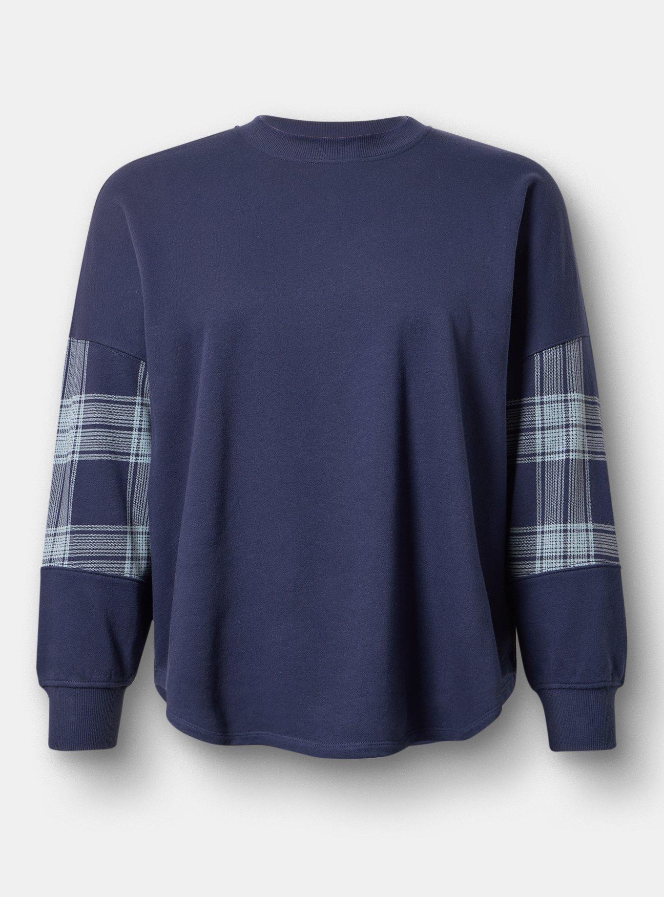 French Terry Contrast Sweatshirt, MEDIEVAL BLUE, flat