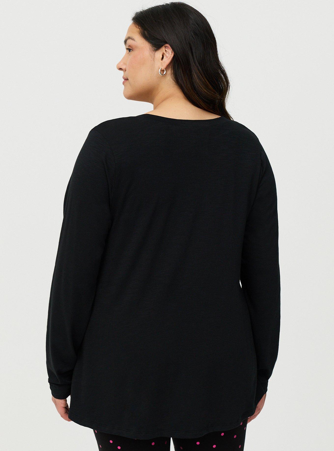 Vintage Slub A-Line Scoop Neck Tee, DEEP BLACK, alternate