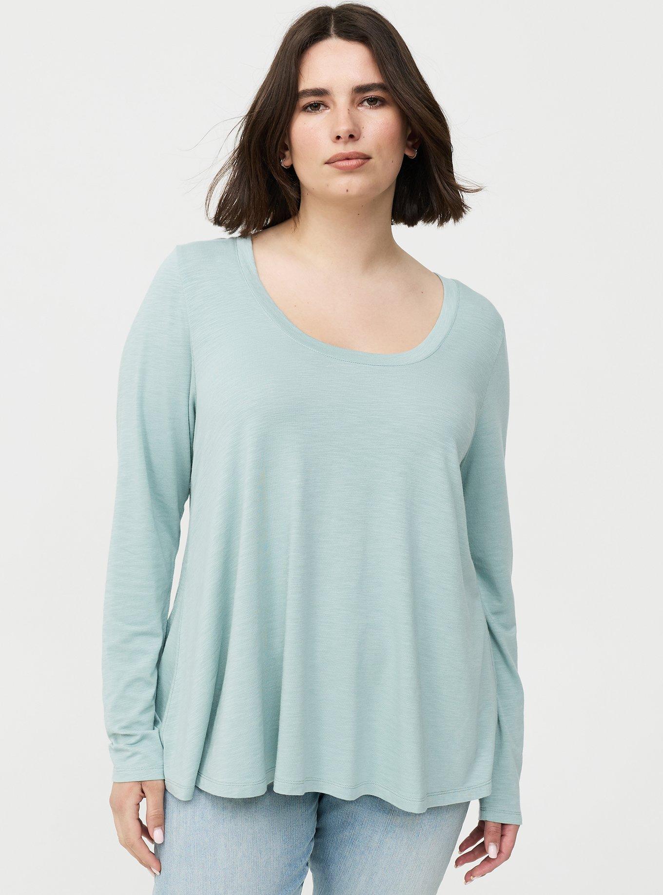 Vintage Slub A-Line Scoop Neck Tee, GRAY MIST, hi-res