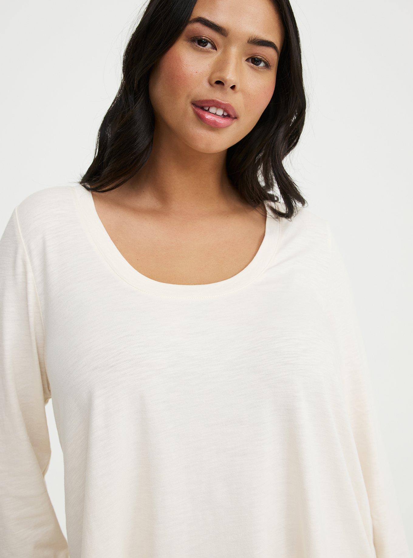 Vintage Slub A-Line Scoop Neck Tee, WHISPER WHITE, alternate
