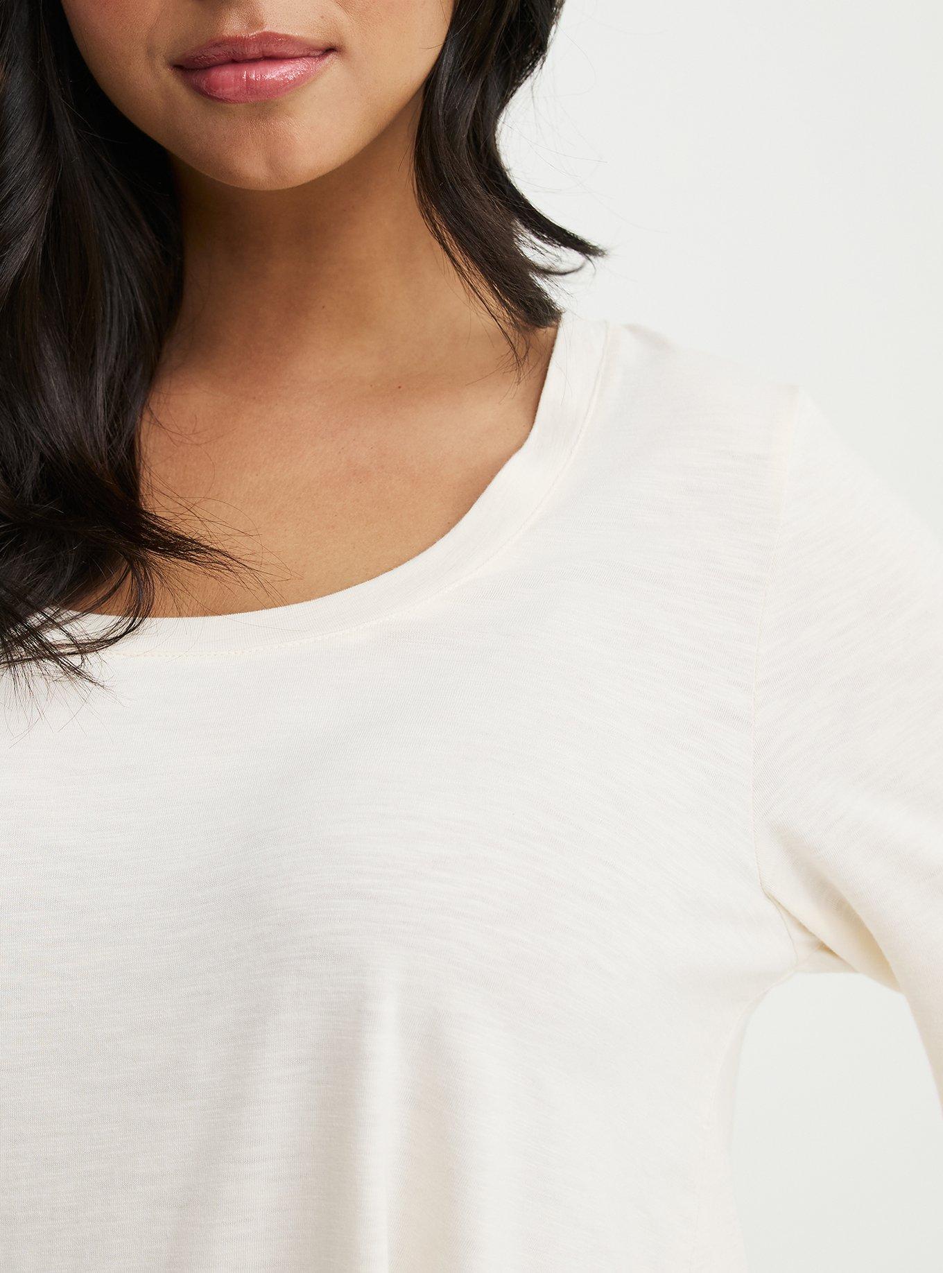 Vintage Slub A-Line Scoop Neck Tee, WHISPER WHITE, alternate