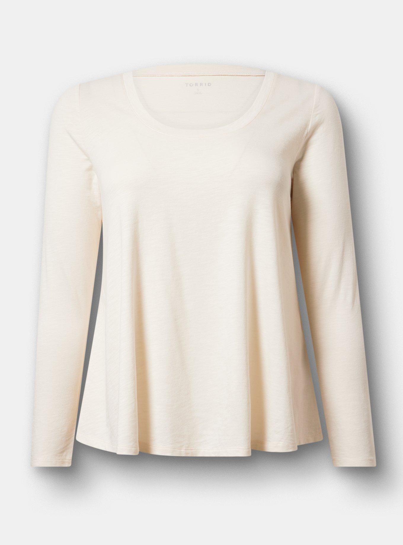 Vintage Slub A-Line Scoop Neck Tee, WHISPER WHITE, hi-res