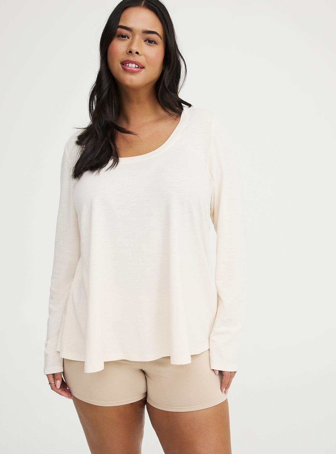 Vintage Slub A-Line Scoop Neck Tee, WHISPER WHITE, hi-res