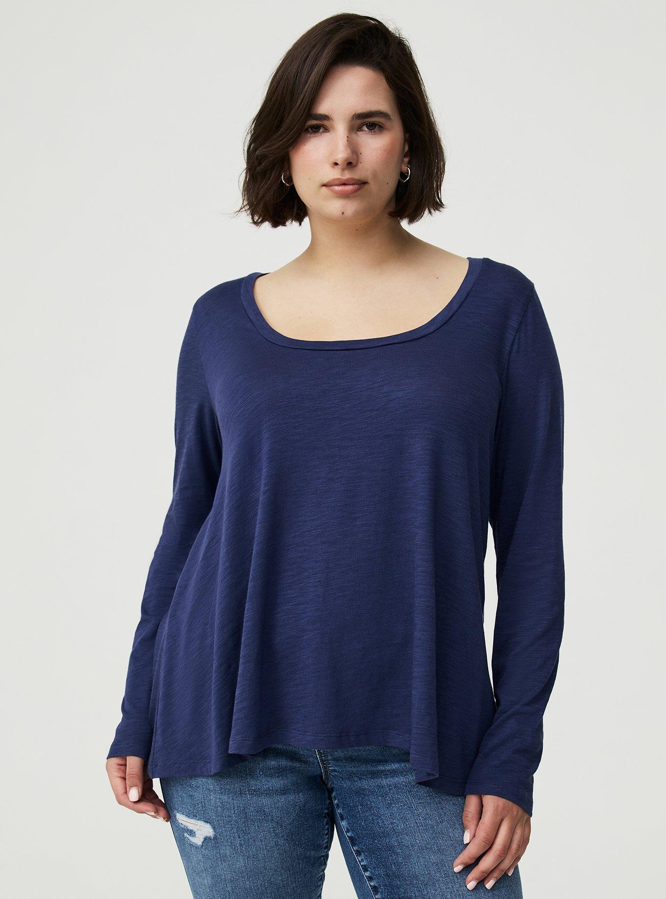 Vintage Slub A-Line Scoop Neck Tee, OCEANA, alternate