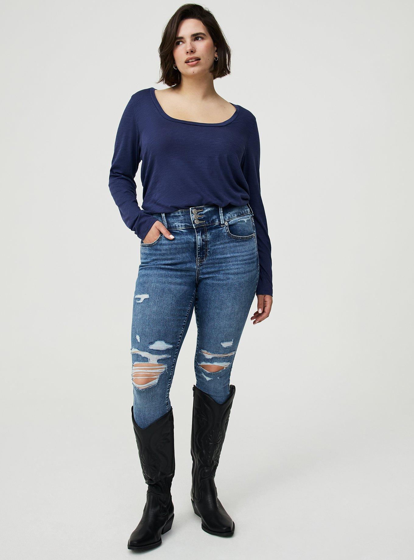 Vintage Slub A-Line Scoop Neck Tee, OCEANA, alternate