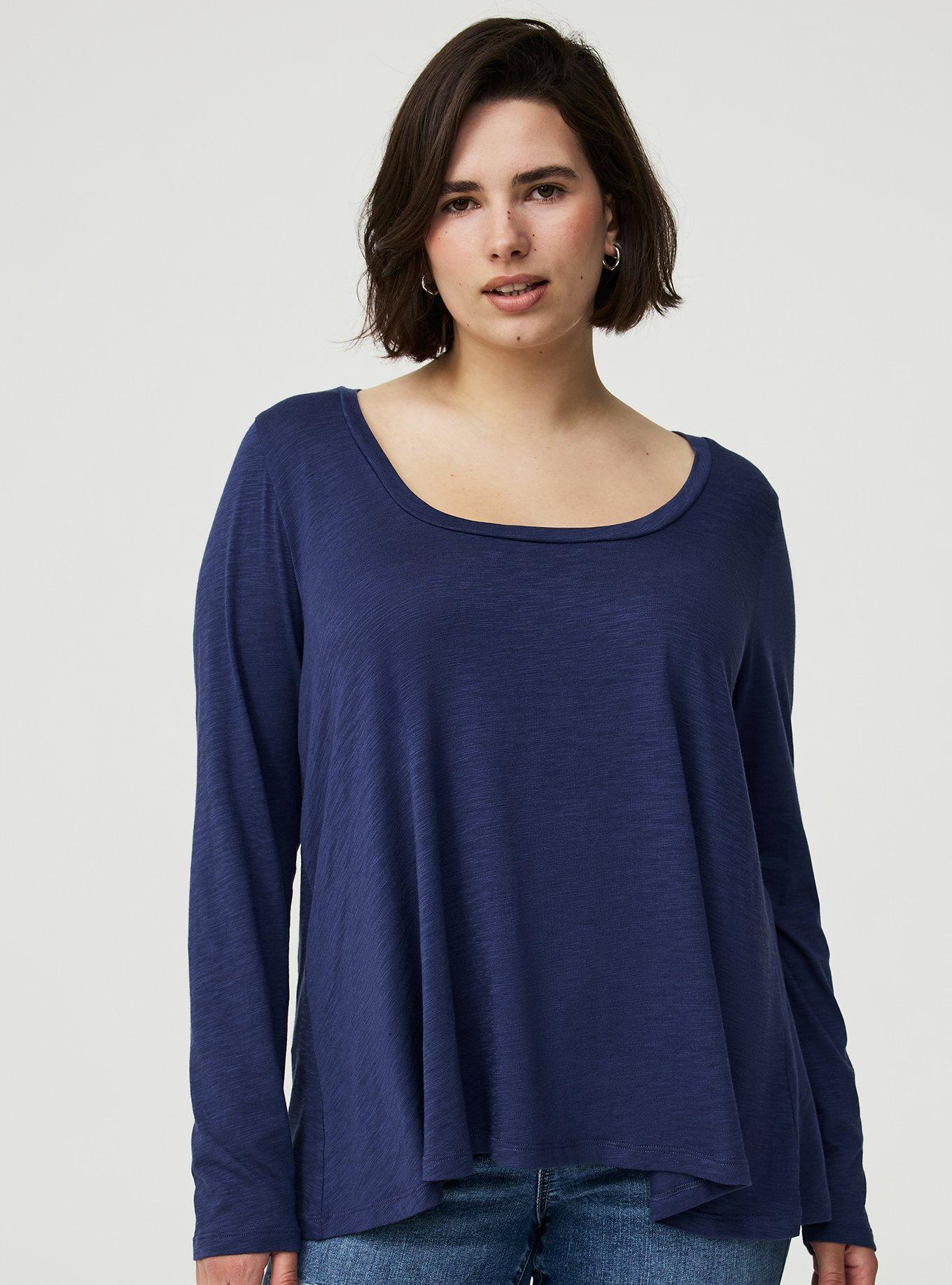 Vintage Slub A-Line Scoop Neck Tee, OCEANA, hi-res