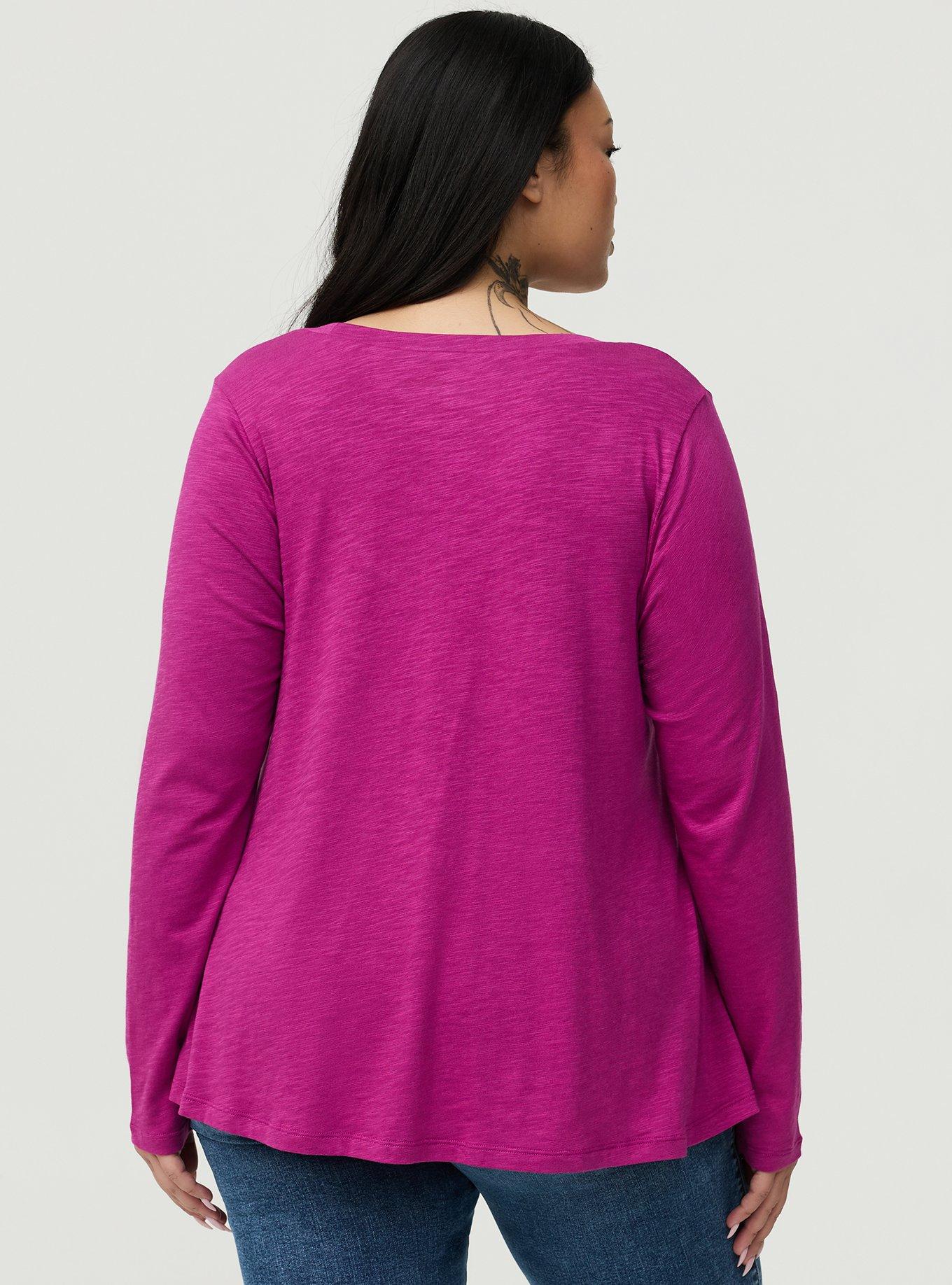 Vintage Slub A-Line Scoop Neck Tee, WILD ASTER, alternate