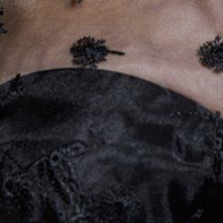 Nightfall Embroidered Organza Top, DEEP BLACK, swatch