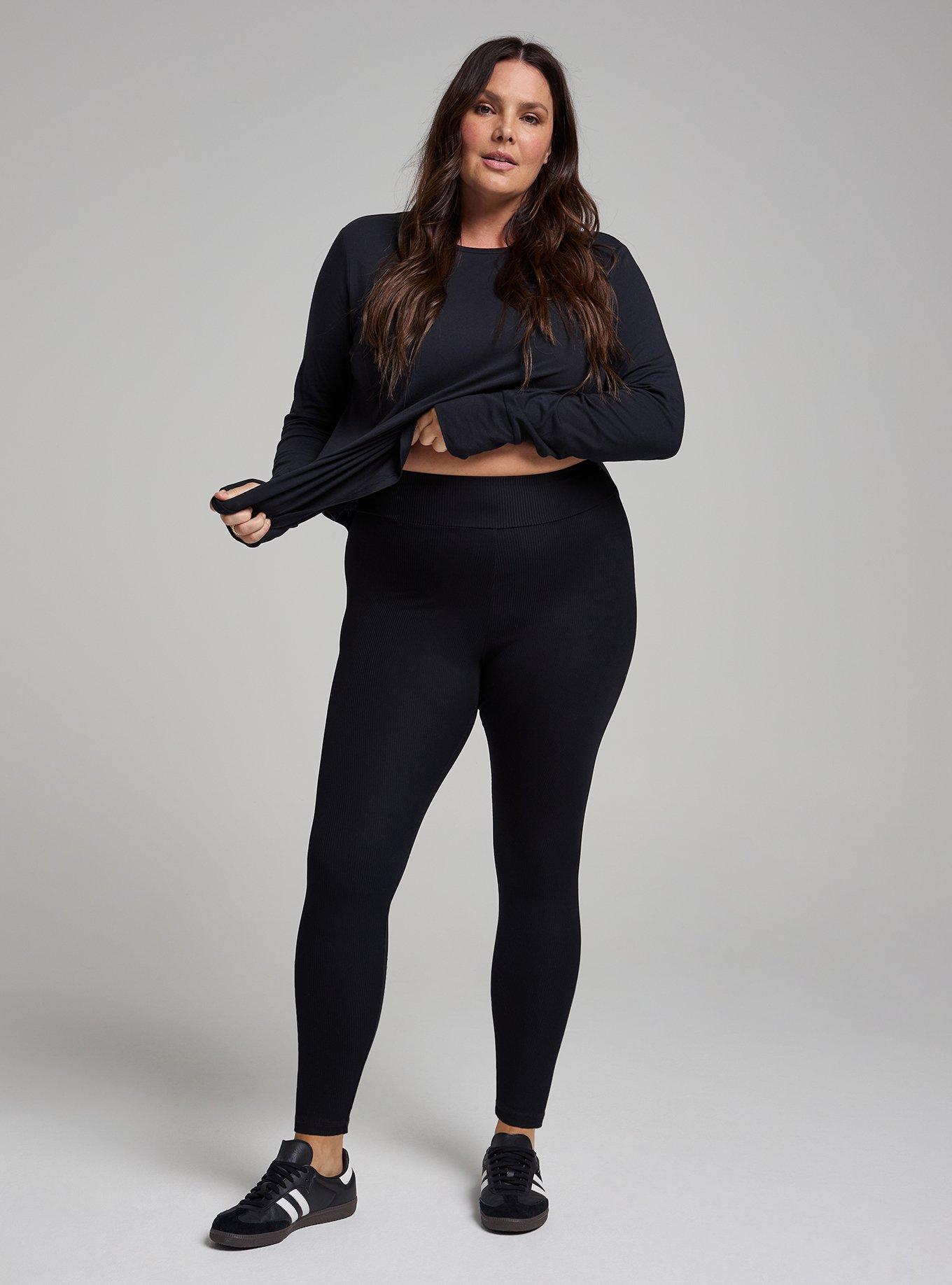 TRU Performance Rib Full-Length Active Legging, DEEP BLACK, hi-res