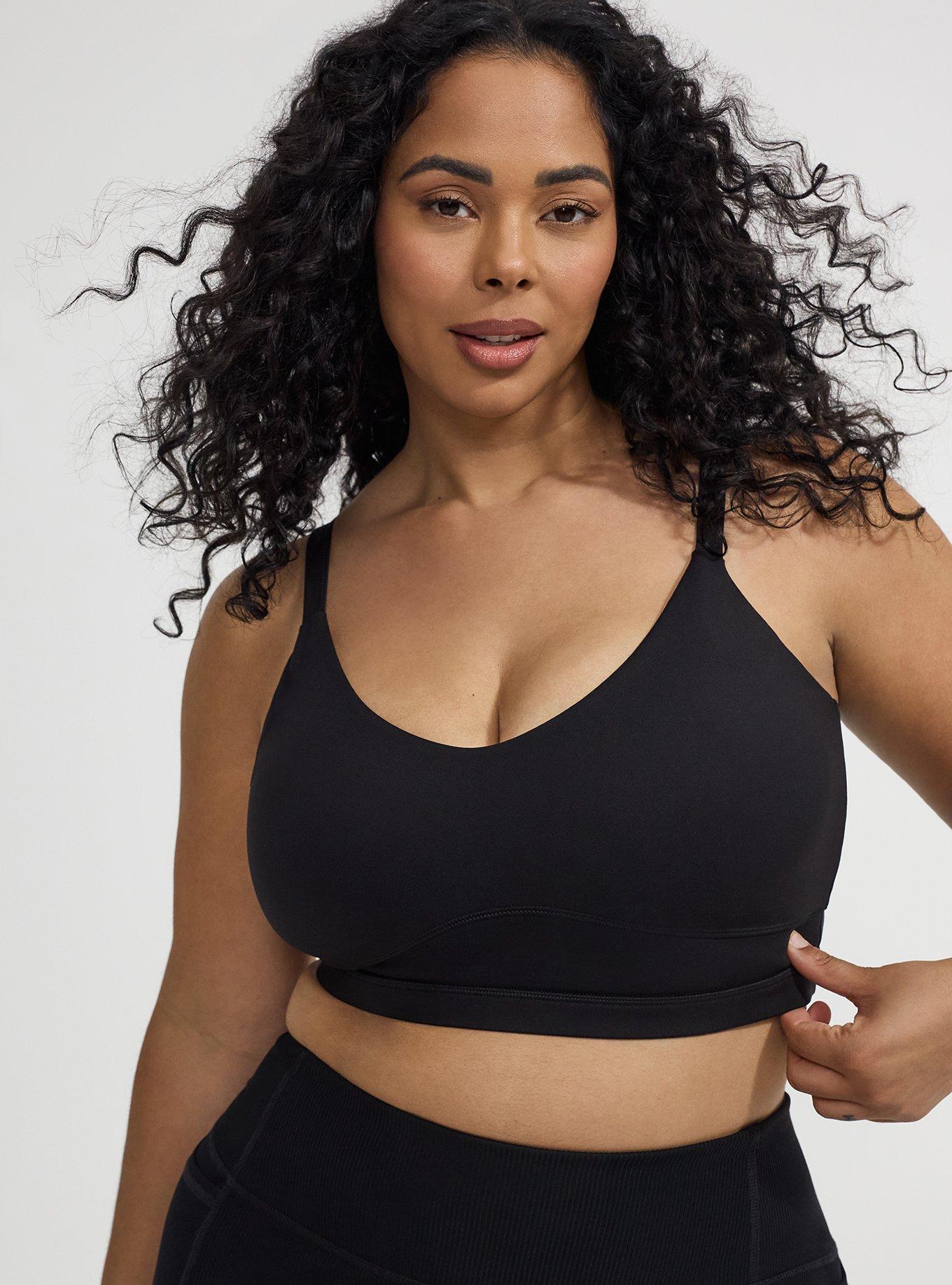 TRU Performance Butter Adjustable Active Sports Bra, DEEP BLACK, alternate