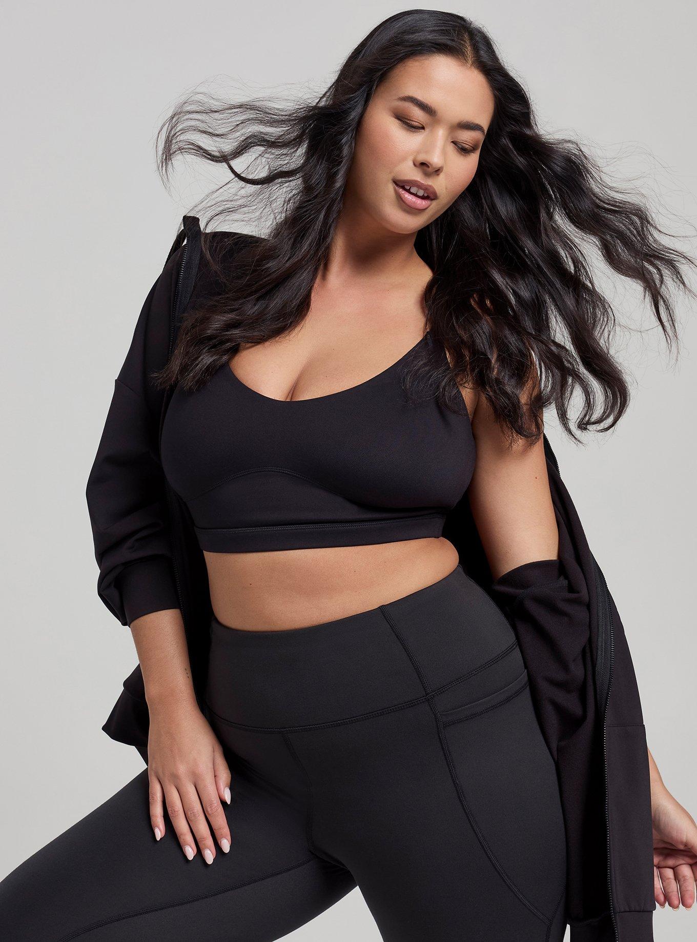 TRU Performance Butter Active Sports Bra, DEEP BLACK, hi-res