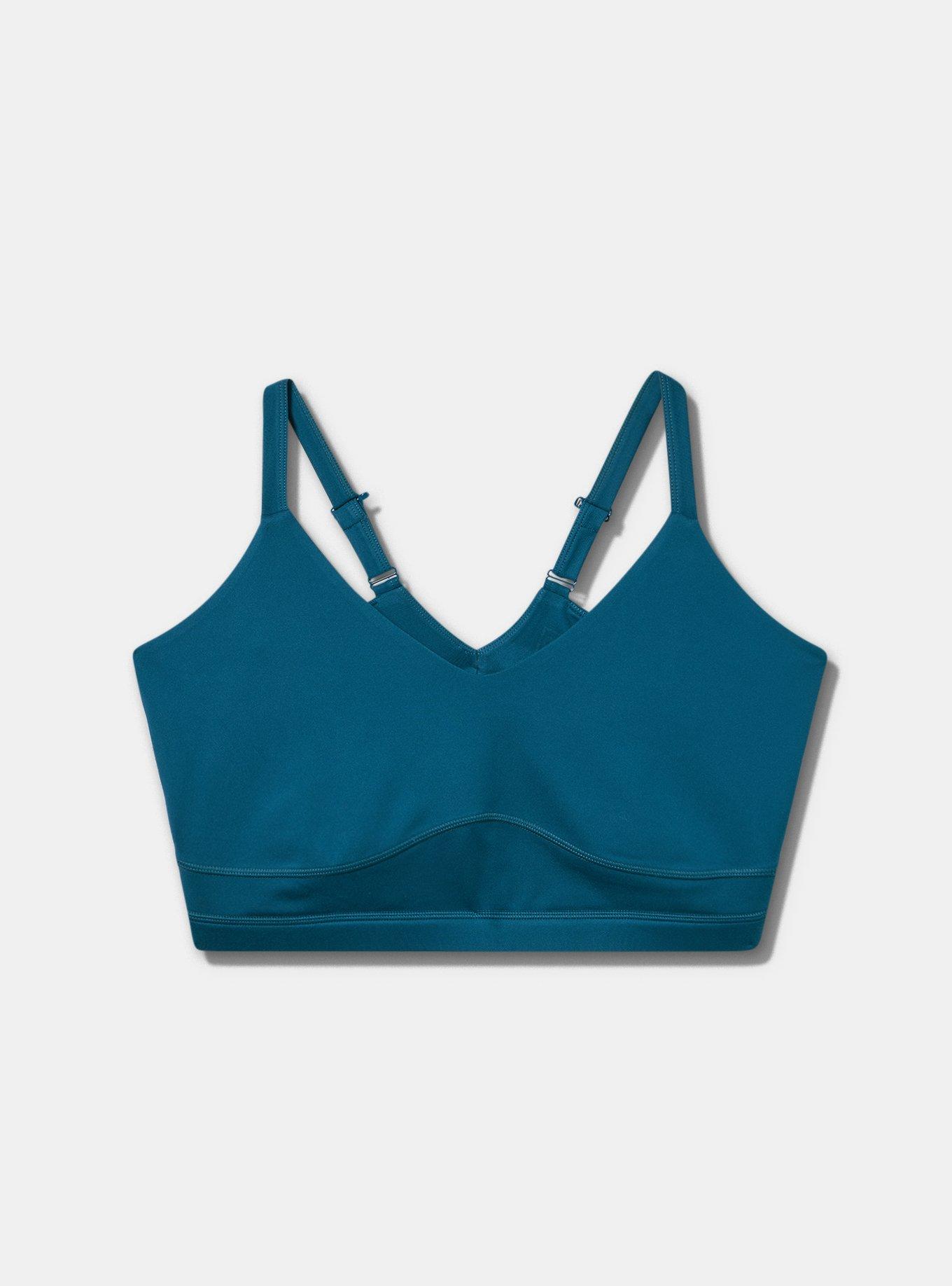 TRU Performance Butter Adjustable Active Sports Bra, LEGION BLUE, flat