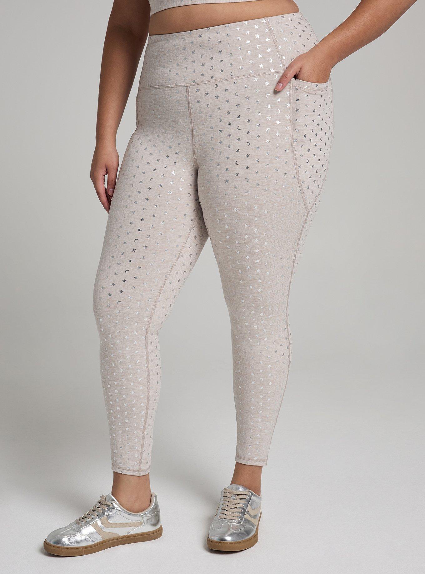 TRU Performance Jersey Shine Active Legging, OATMEAL HEATHER, alternate