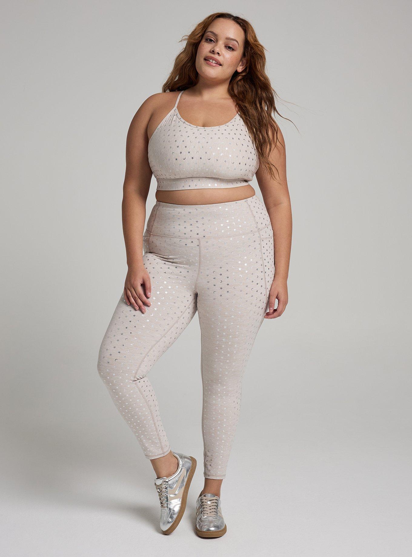 TRU Performance Jersey Shine Active Legging, OATMEAL HEATHER, alternate