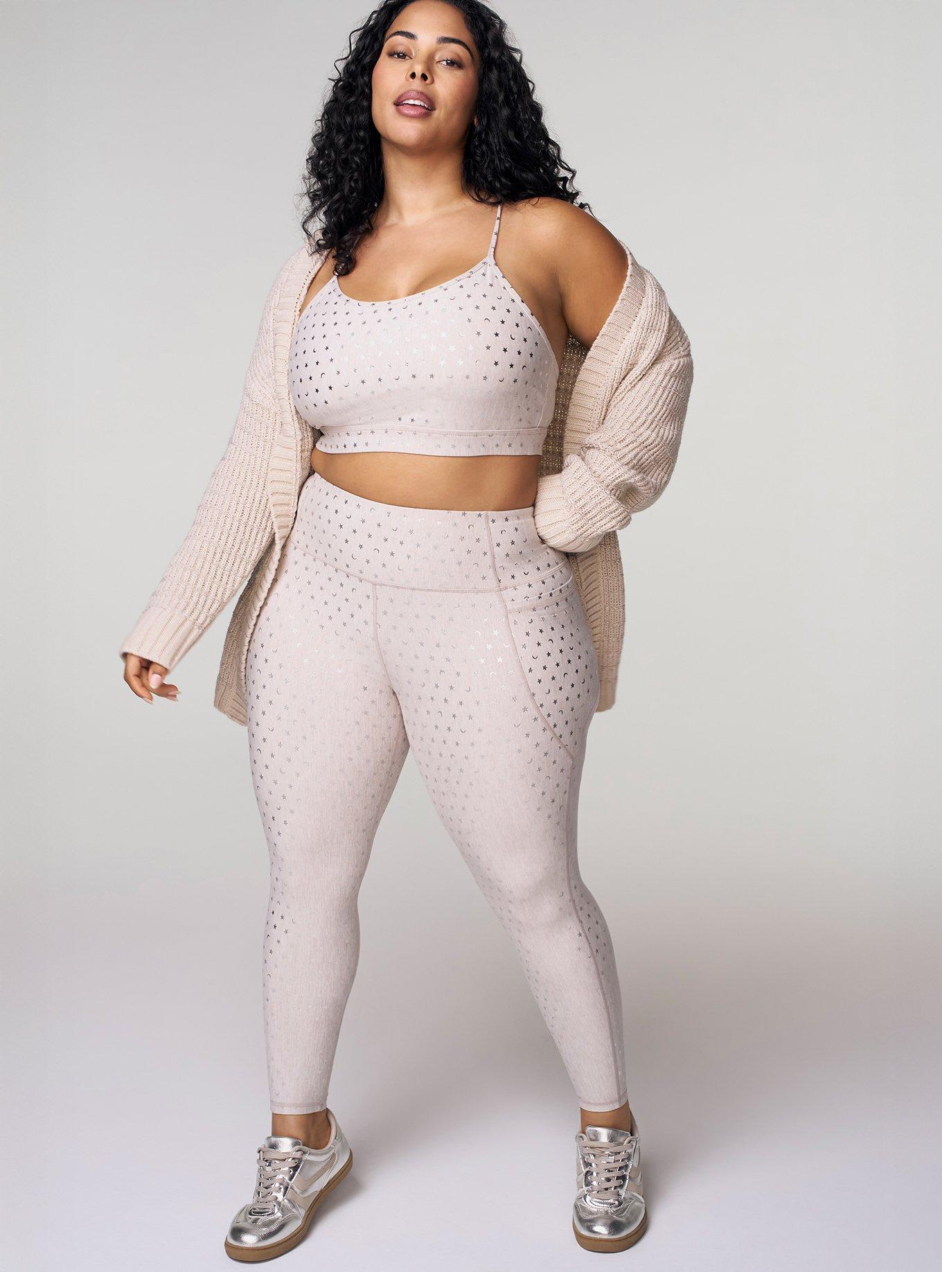 TRU Performance Jersey Shine Active Legging, OATMEAL HEATHER, hi-res