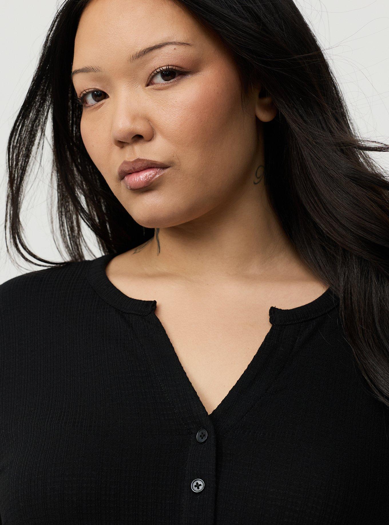 Jersey Babydoll Top, DEEP BLACK, alternate