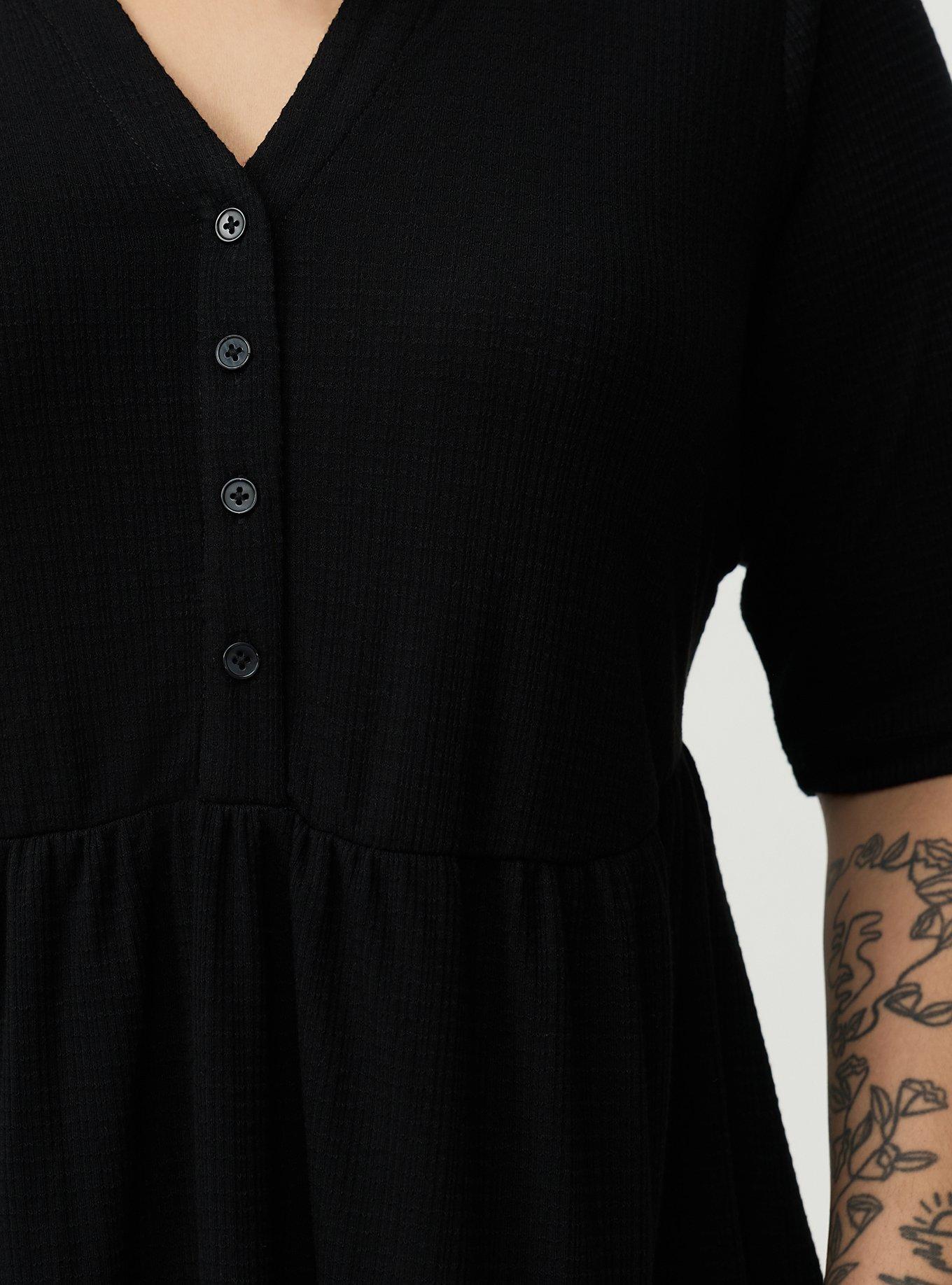 Jersey Babydoll Top, DEEP BLACK, alternate