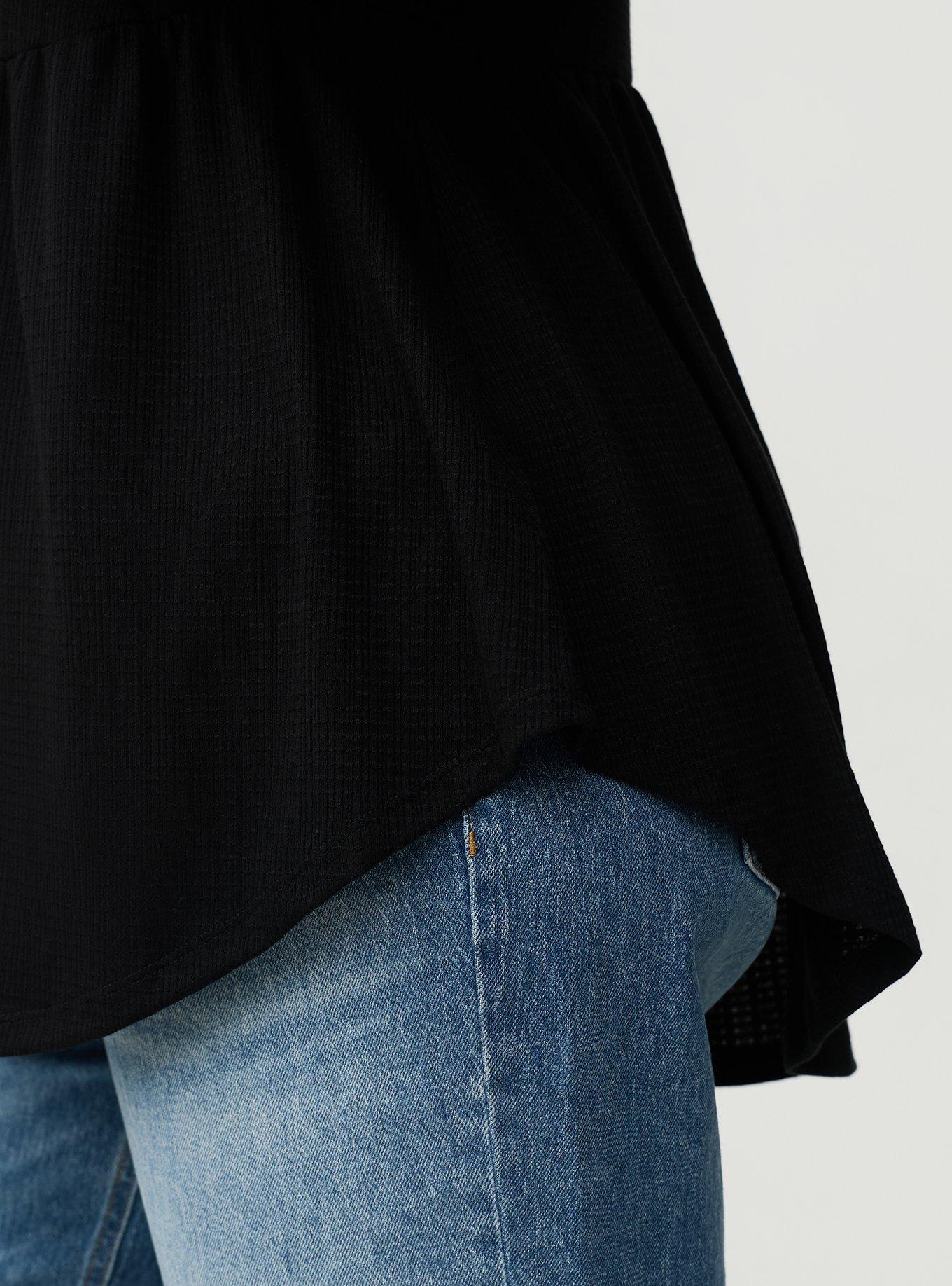 Jersey Babydoll Top, DEEP BLACK, alternate