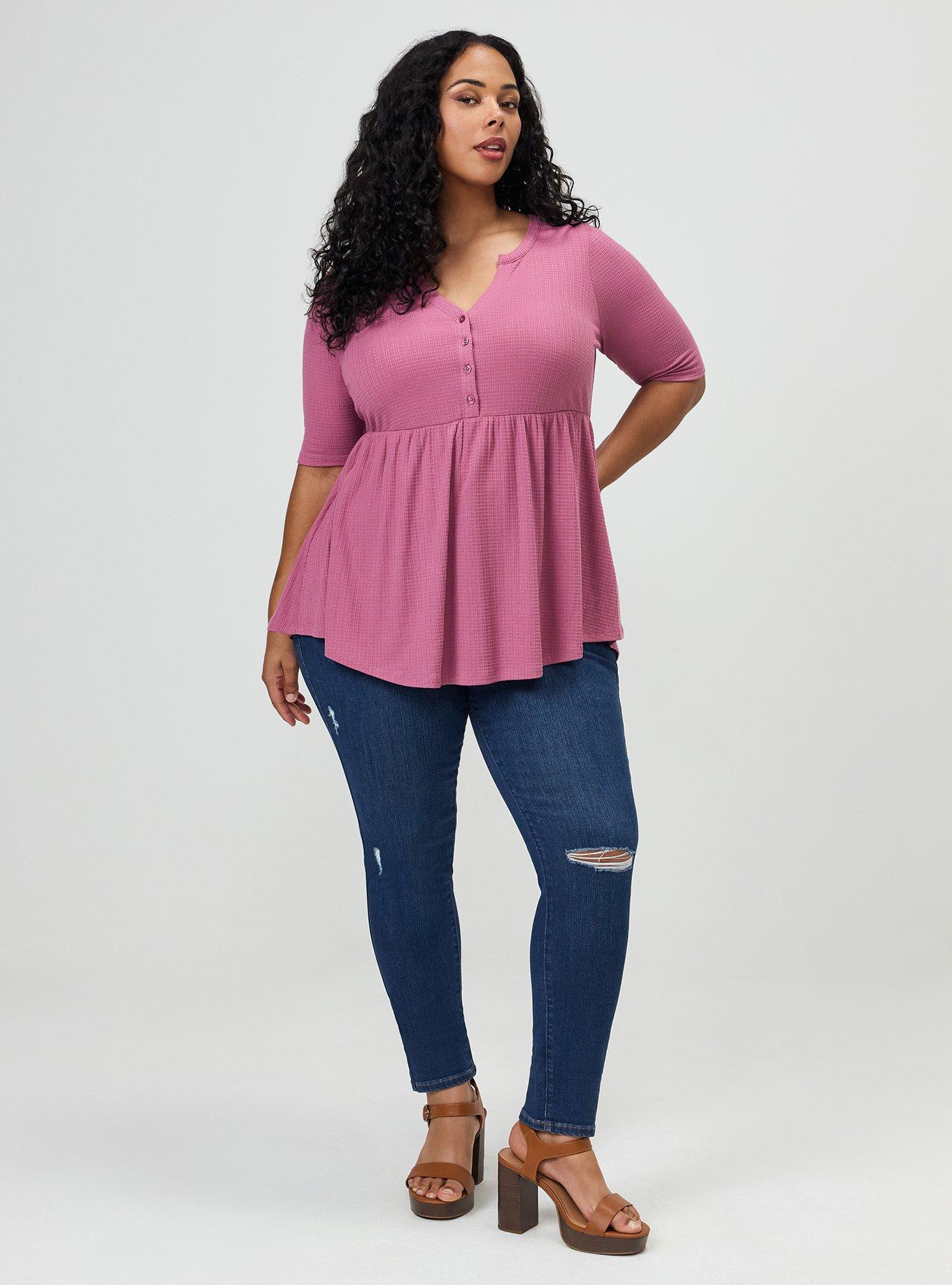 Jersey Babydoll Top, MELLOW MAUVE, alternate