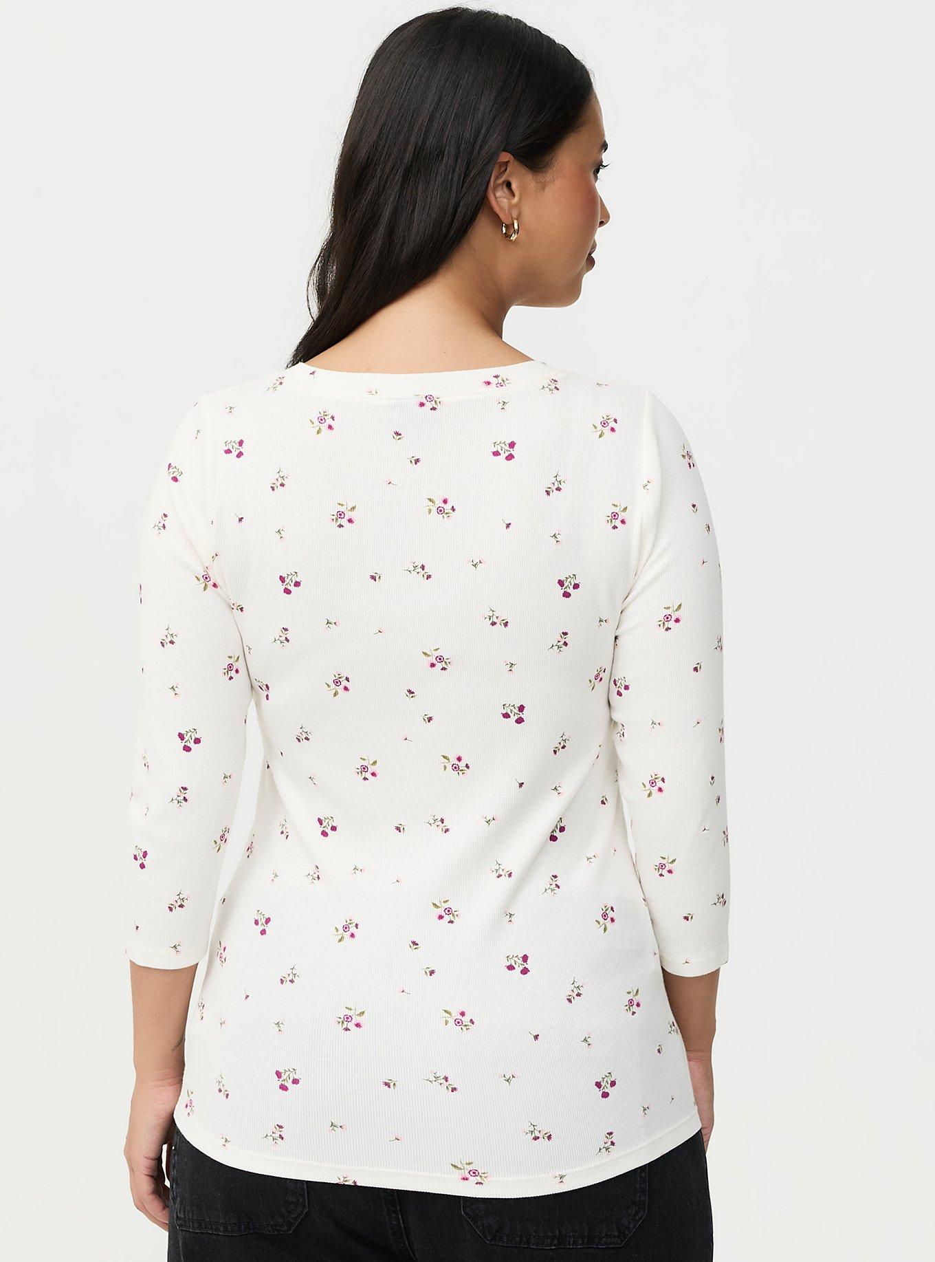 Cotton Modal Quarter Sleeve Scoop Neck Fitted Top