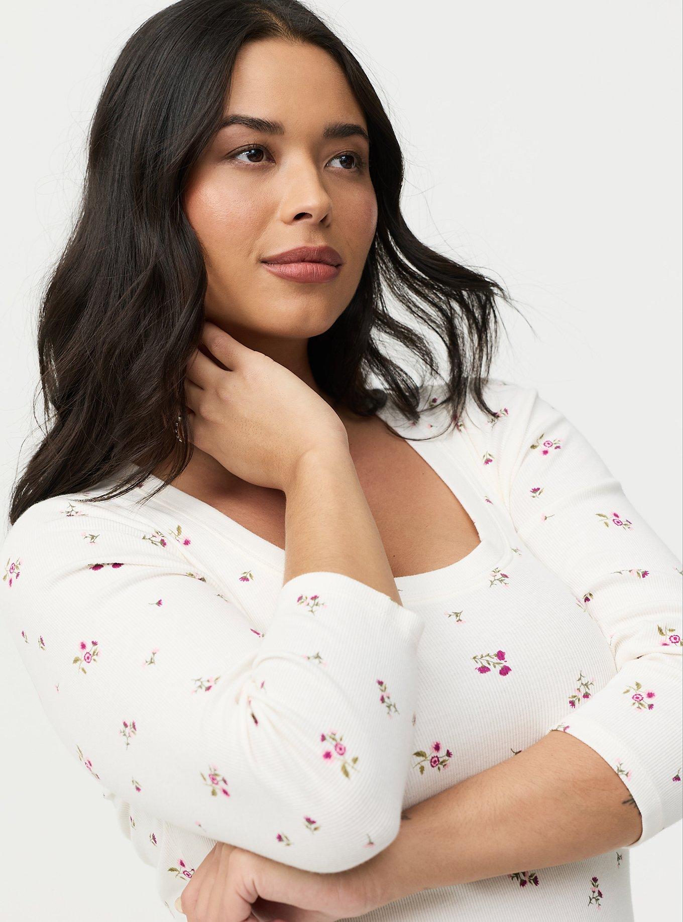 Cotton Modal Quarter Sleeve Scoop Neck Fitted Top