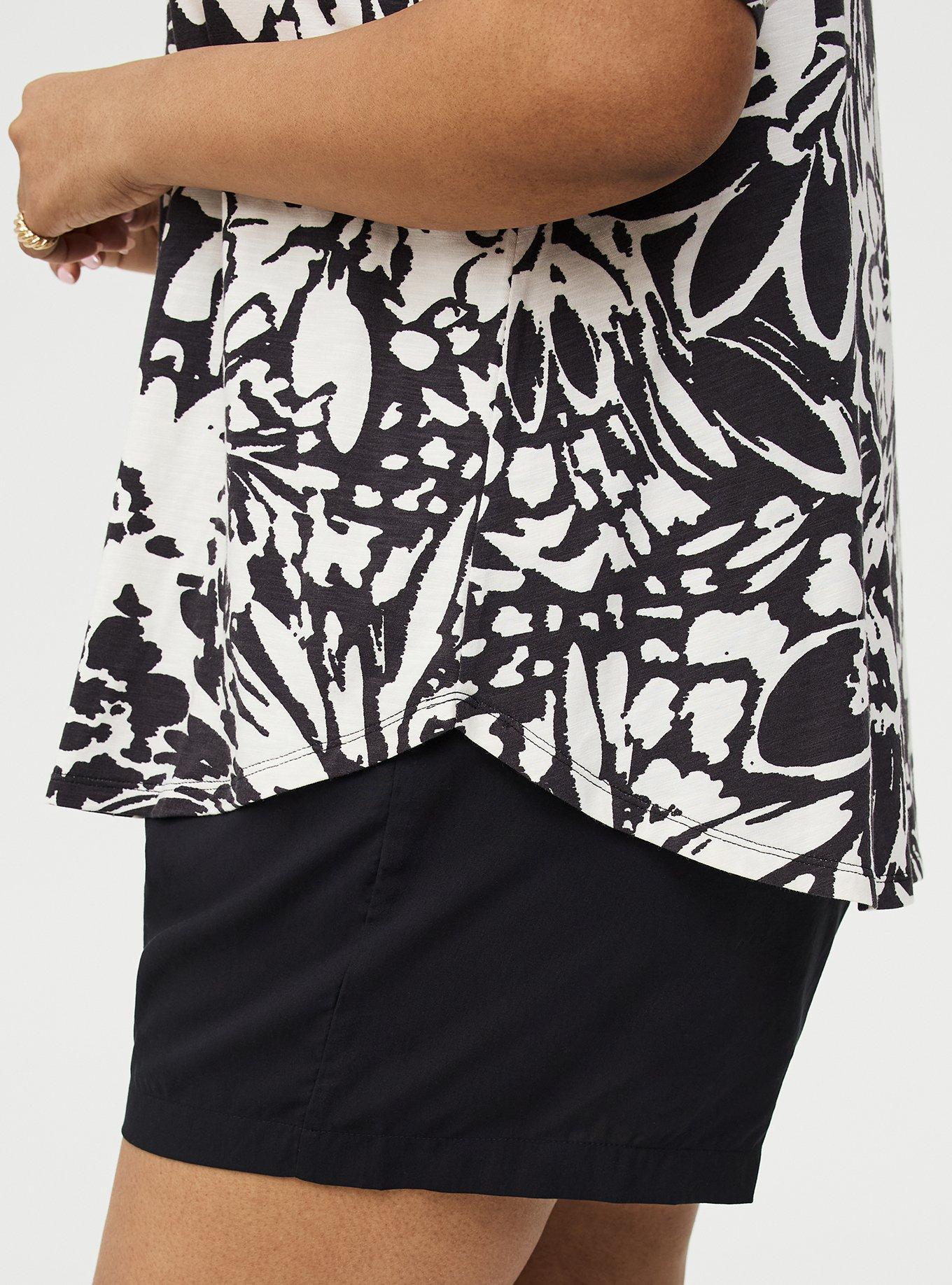 Vintage Slub Shirred Yoke V-Neck Tee, VERONICA FLORAL IVORY, alternate