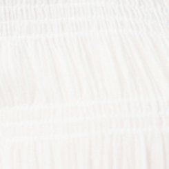 Plus Size Gauze Henley Smocked Top, BLANC DE BLANC, swatch