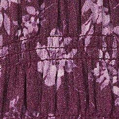 Plus Size Gauze Henley Smocked Top, NITE GLOW FLORAL PURPLE, swatch