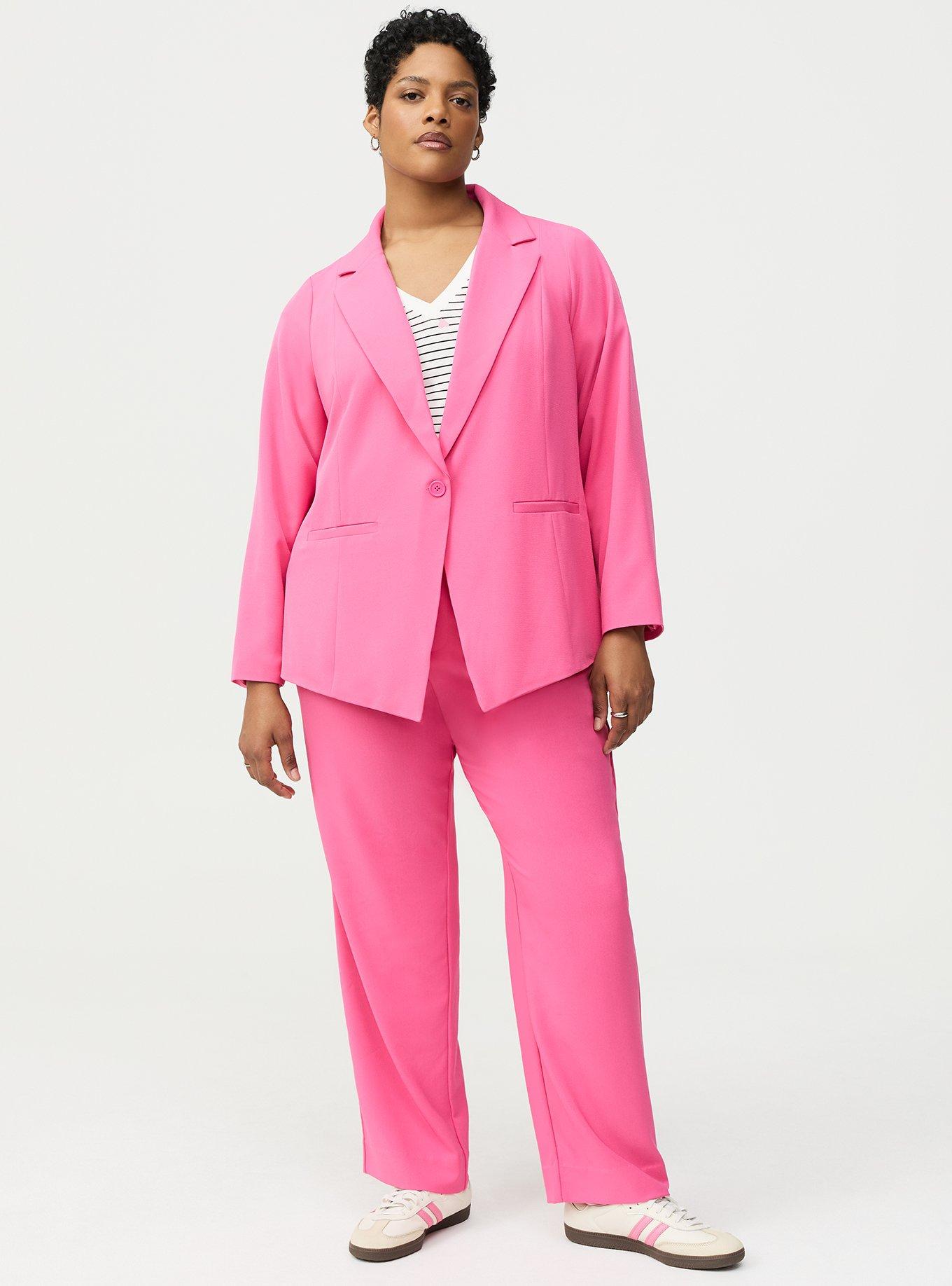 Studio Crepe Blazer, SHOCKING PINK, alternate