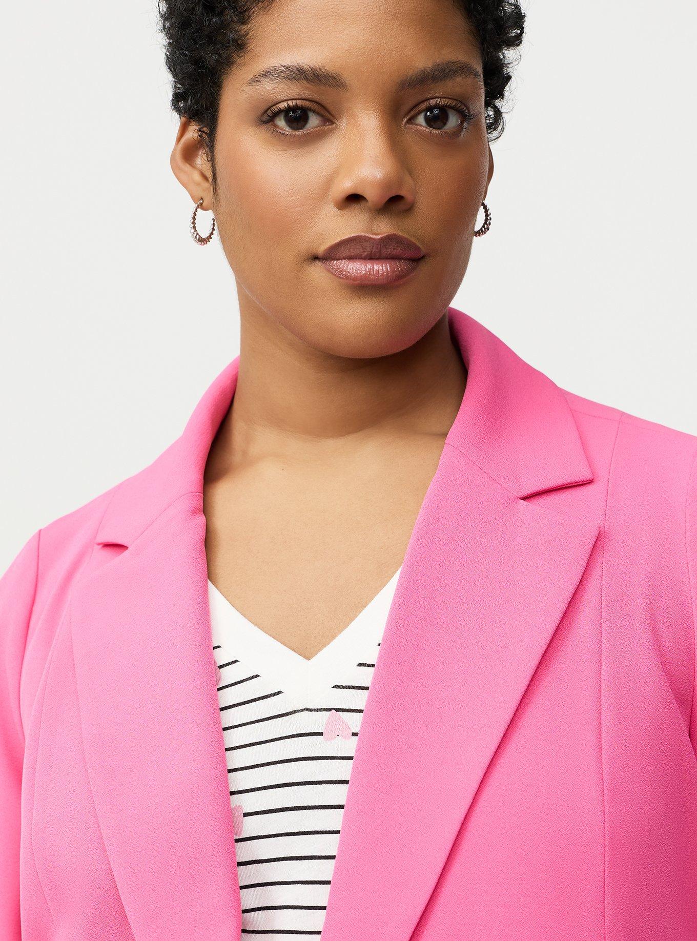 Studio Crepe Blazer, SHOCKING PINK, alternate
