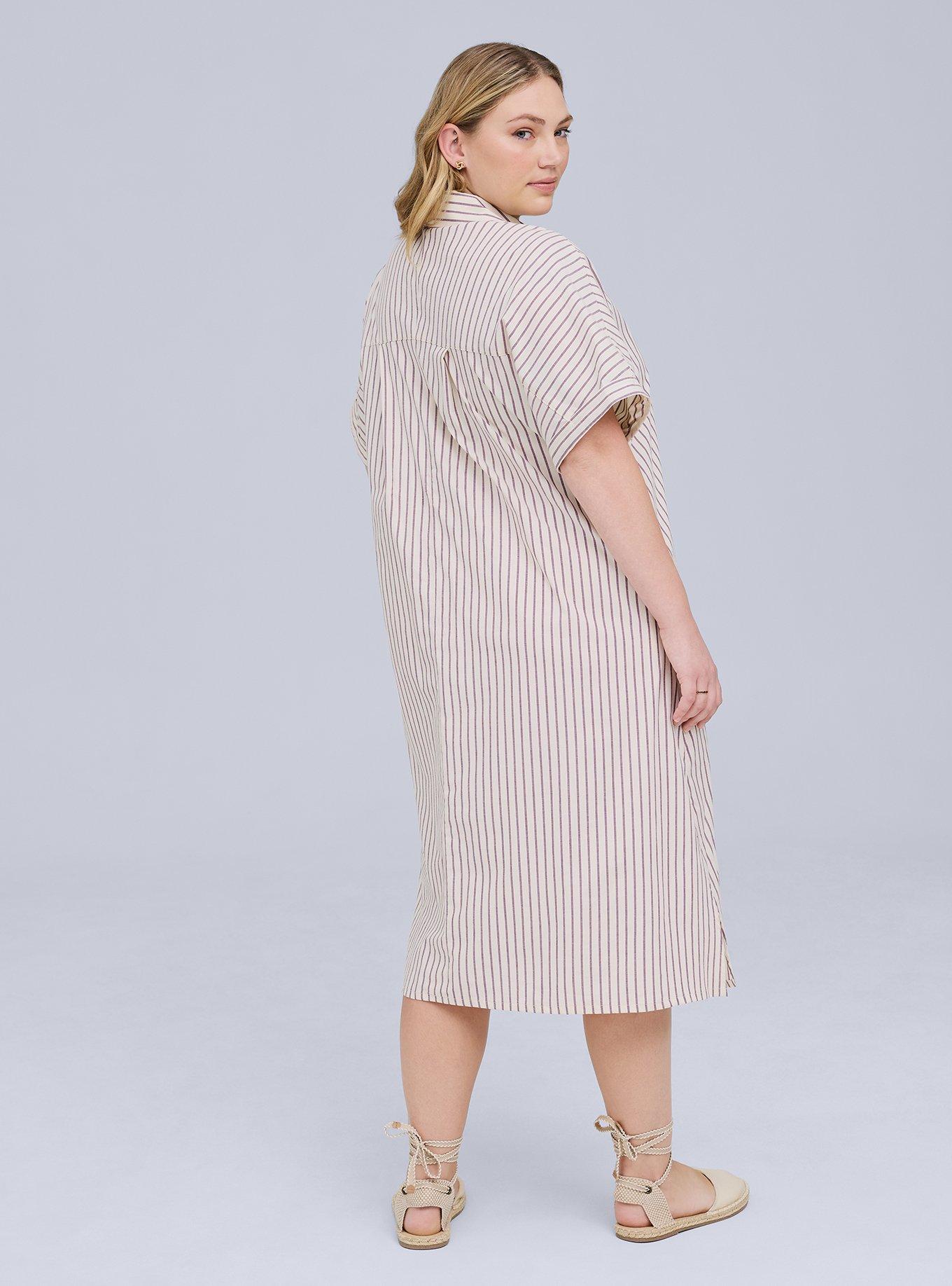 Belle Isle Midi Popover Dolman Dress, BELLE WINTER BLOOM WHITE STRIPE, alternate