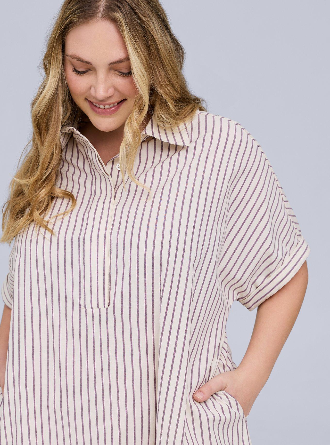 Belle Isle Midi Popover Dolman Dress, BELLE WINTER BLOOM WHITE STRIPE, alternate