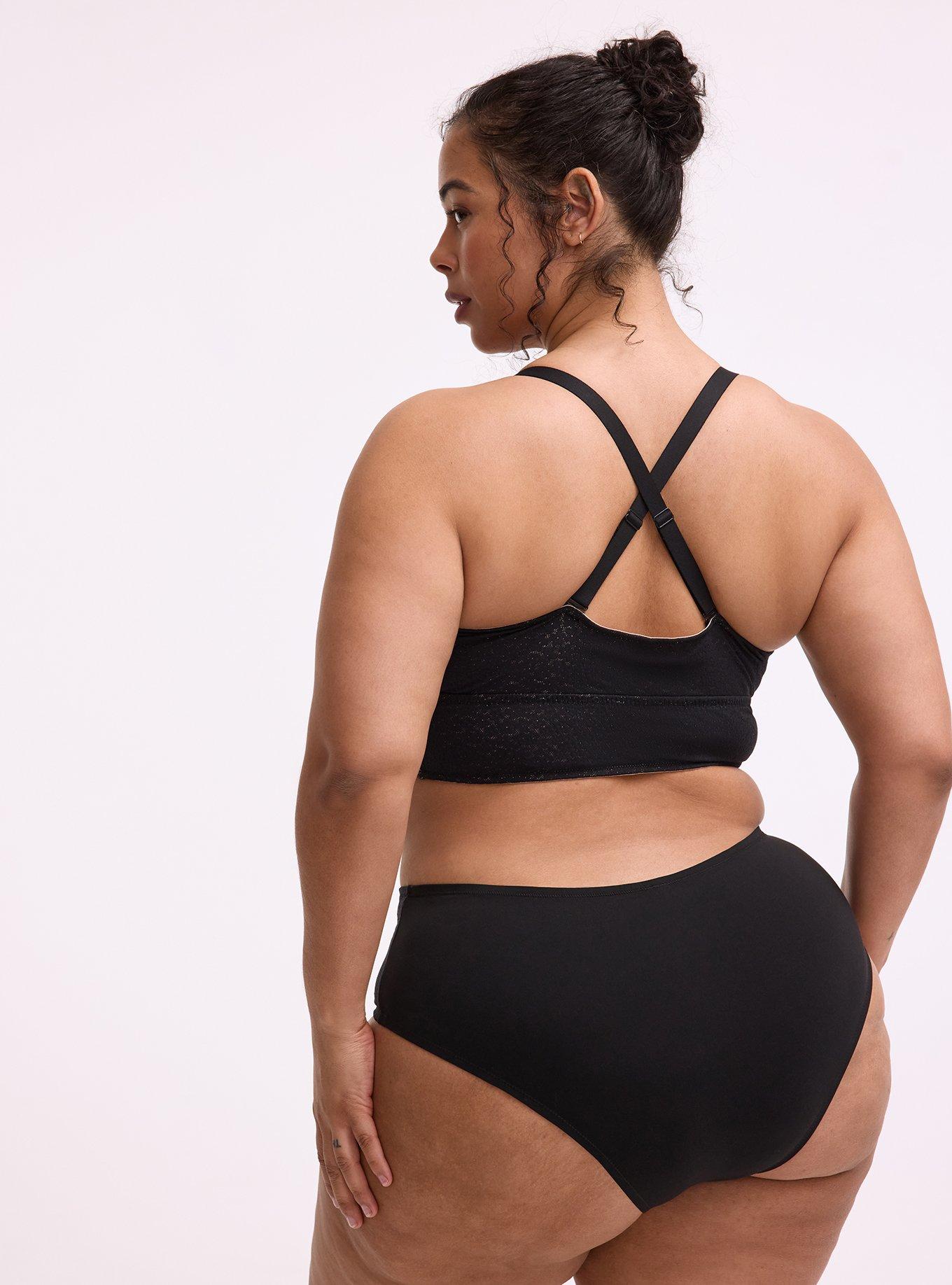 Unlined Lace Longline Bralette, RICH BLACK, alternate