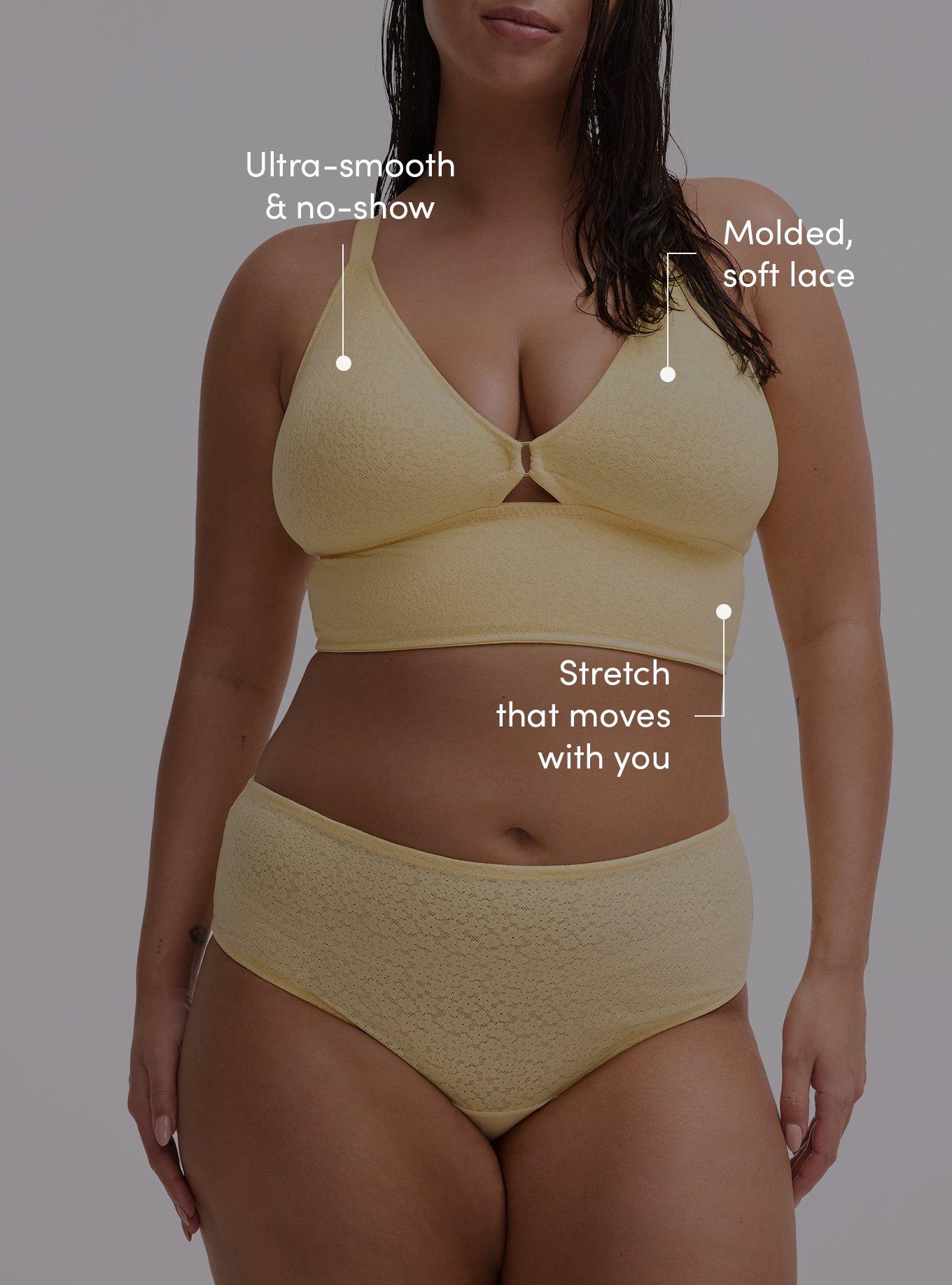 Unlined Lace Longline Bralette, GOLDEN HAZE, alternate