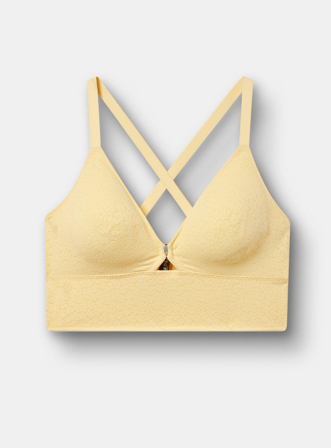 Unlined Lace Longline Bralette, GOLDEN HAZE, hi-res