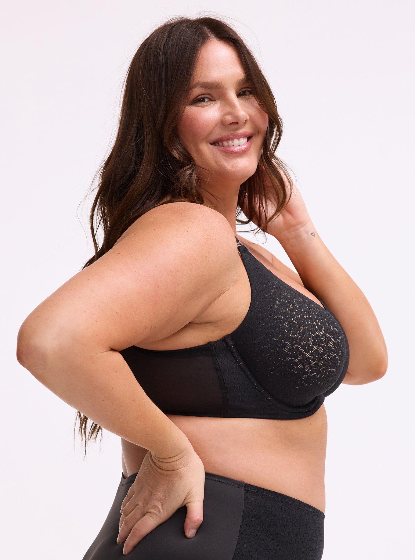 Full Coverage Unlined Lace Bra, RICH BLACK, alternate