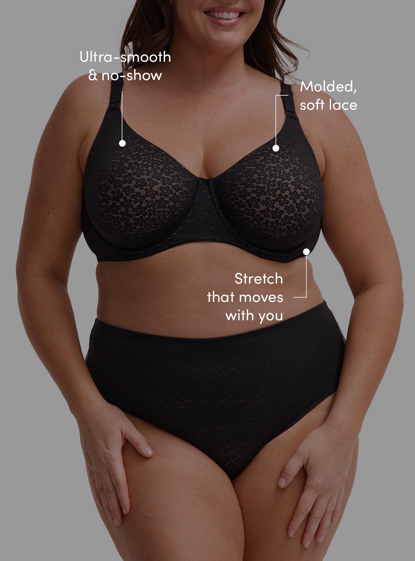 Full Coverage Unlined Lace Bra, RICH BLACK, alternate