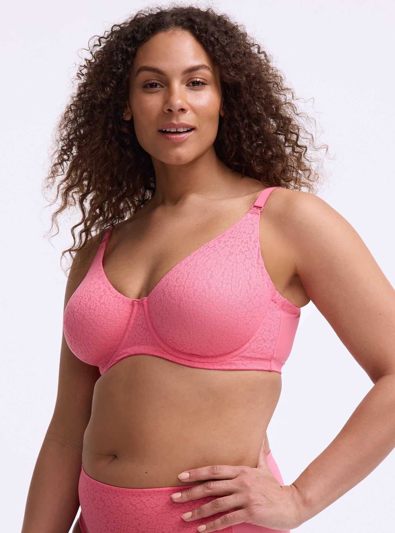 Full Coverage Unlined Lace Bra, CAMELLIA ROSE, alternate