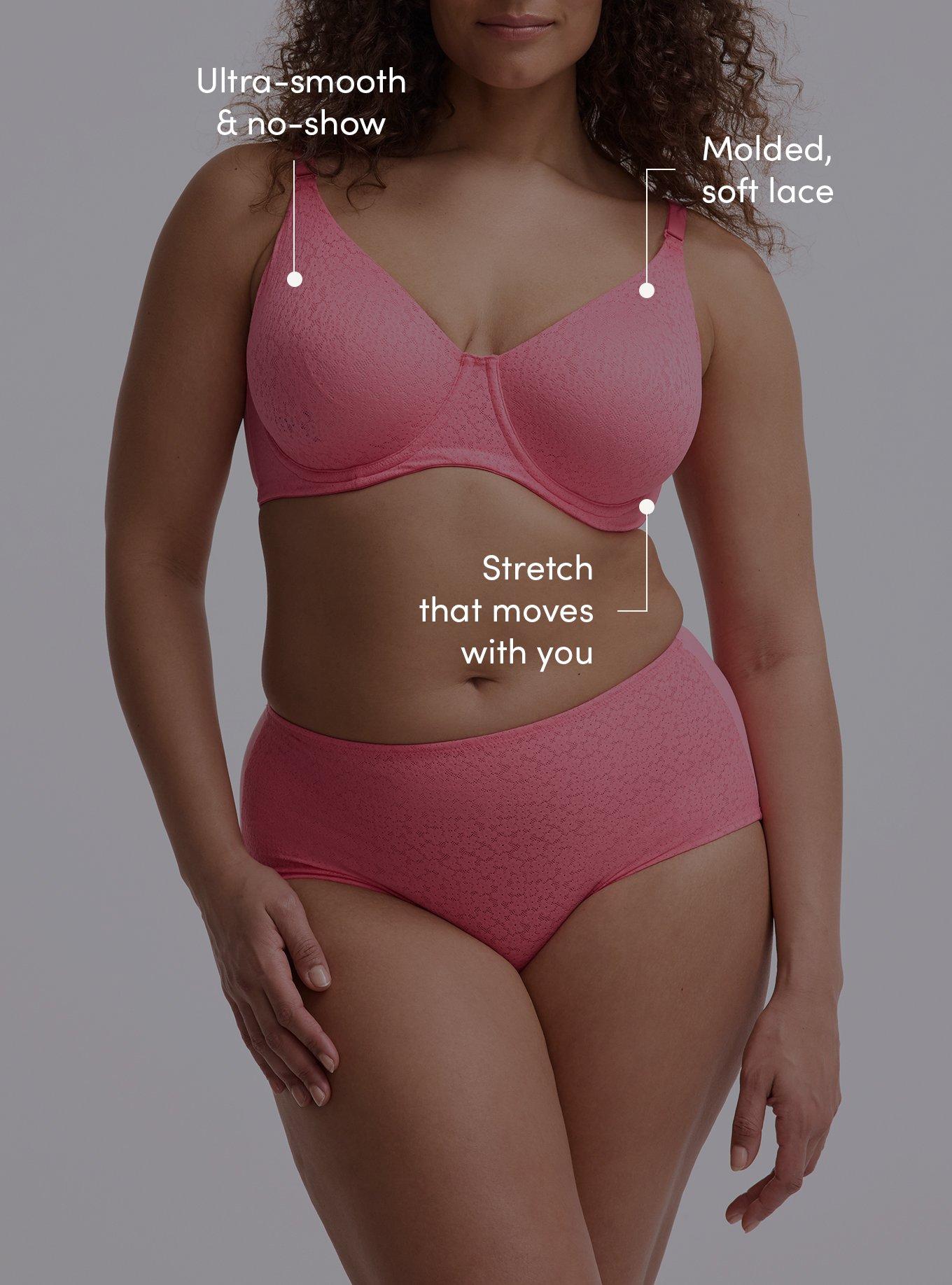 Full Coverage Unlined Lace Bra, CAMELLIA ROSE, alternate