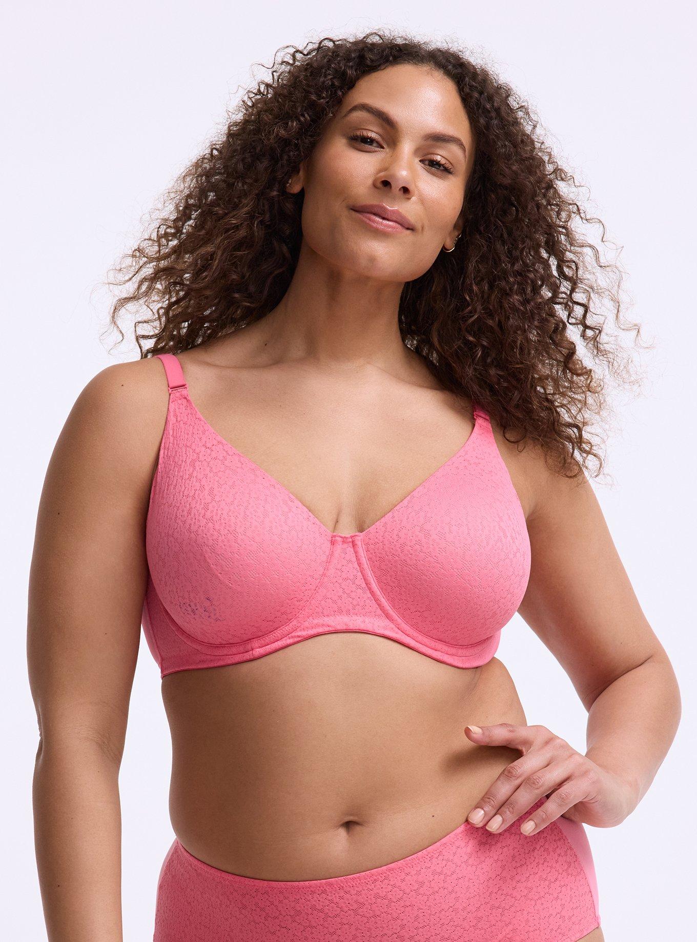 Full Coverage Unlined Lace Bra, CAMELLIA ROSE, hi-res