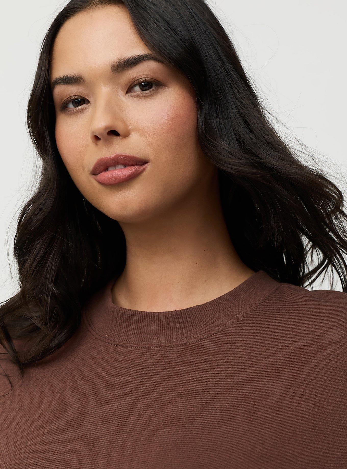 French Terry Drop Shoulder Sweatshirt, CHESTNUT, alternate