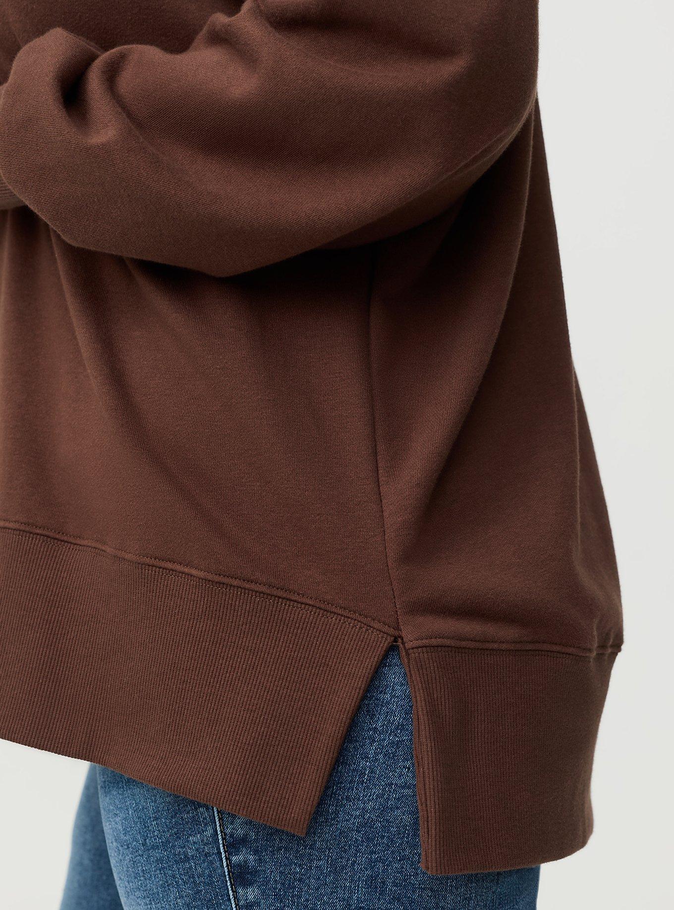 French Terry Drop Shoulder Sweatshirt, CHESTNUT, alternate