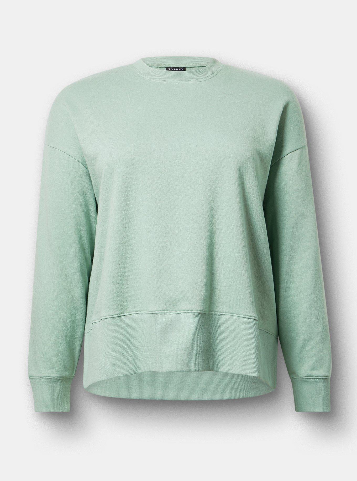 French Terry Drop Shoulder Sweatshirt, GRANITE GREEN, hi-res
