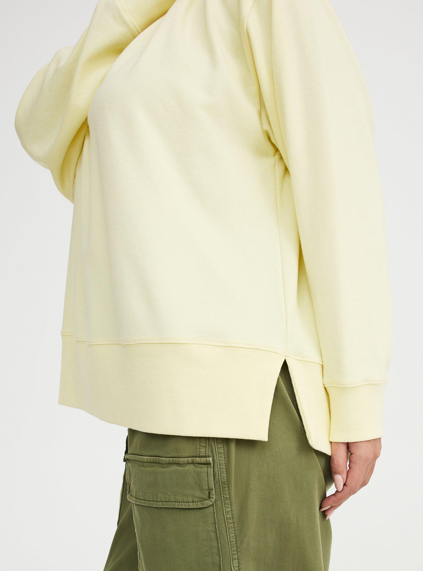 French Terry Drop Shoulder Sweatshirt, PASTEL YELLOW, alternate
