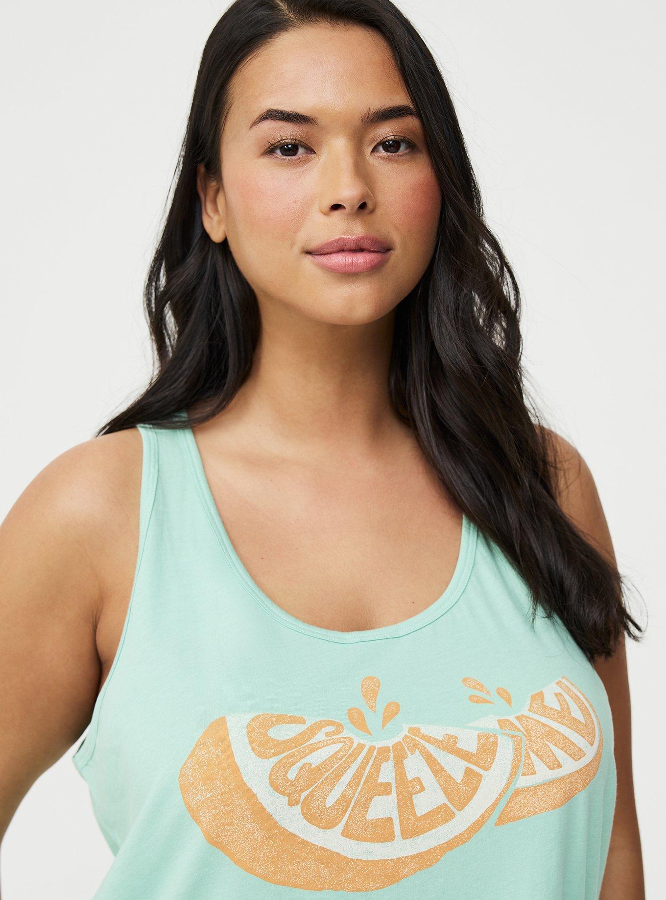 Cotton Racerback Sleep Tank, SQUEEZE ME MINT, alternate