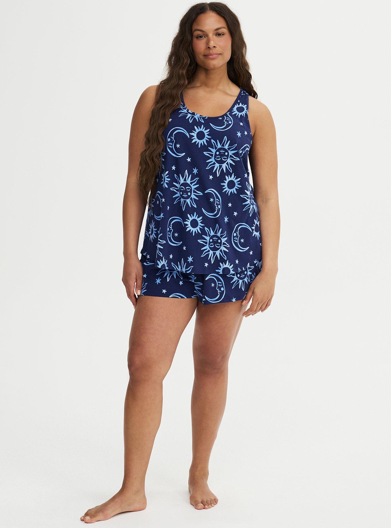 Cotton Racerback Sleep Tank, WASHED CELESTIAL NAVY, alternate