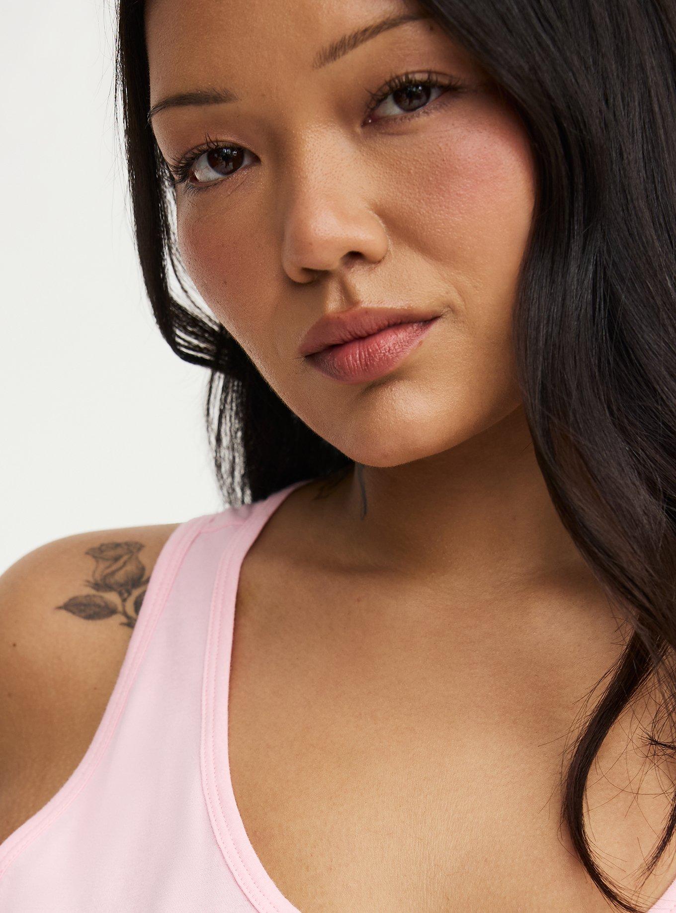 Cotton Racerback Sleep Tank, SHELL YEAH TICKLED PINK, alternate